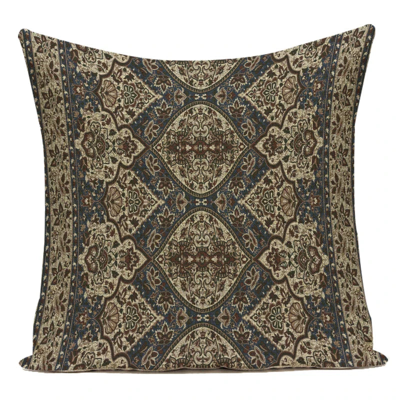 Axyaa Moroccan Mandala Linen Cushion Covers for Vintage Home Decor