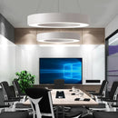 Axya Modern Iron Circle Pendant Lights: Minimalist Metal LED Ring Light for Office and Living Room