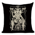 Axyaa Mexico Skull Decor Pillow Cover - Black Tarot Horror Ghost Home Decor