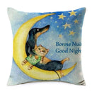 Axyaa Dachshund Dog Print Cotton Linen Pillow Covers 45X45cm