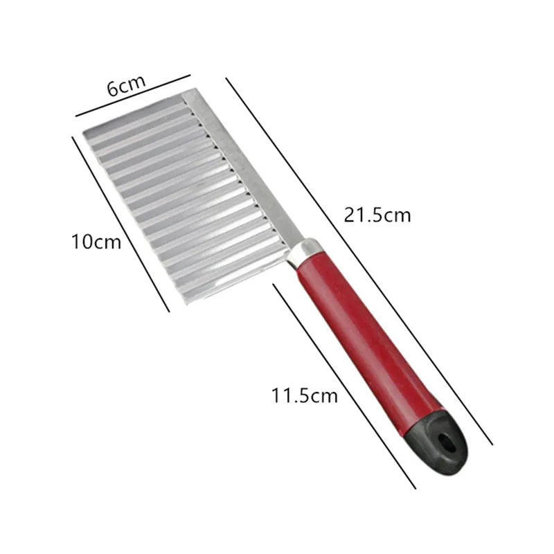 Axyaa Stainless Steel Wavy Cutter for Chips, Veggies, and Fruits