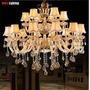 Axyaa Modern Luxury Crystal Villa Chandelier Lighting Amber Silver Silver