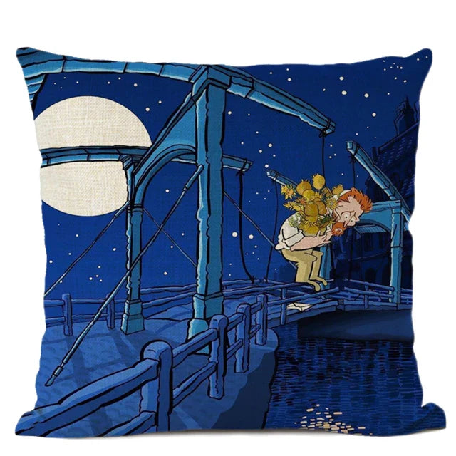 Van Gogh Self Portrait Cushion Cover by Axyaa - Home Decor