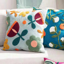 Axyaa Floral Embroidery Pillow Cover 45x45cm Soft Cozy Home Decor
