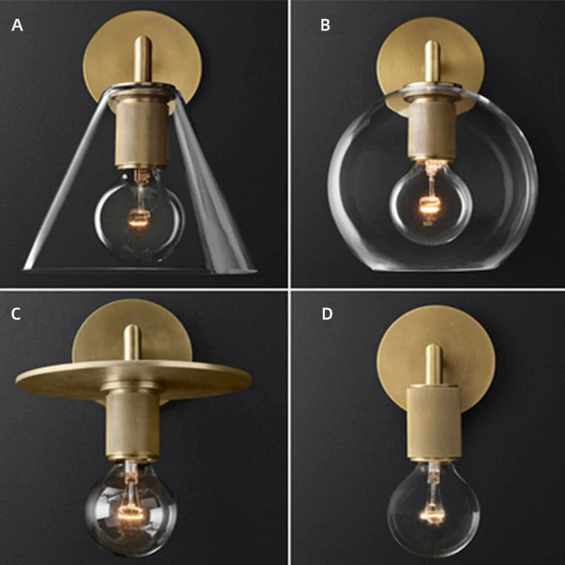 Axyaa Modern Nordic Designer Glass Wall Lamps for Bedroom and Artistic Home Decor