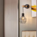Nordic Wood Wall Lamp Vintage Sconce - Axyaa Bedside Light Fixture
