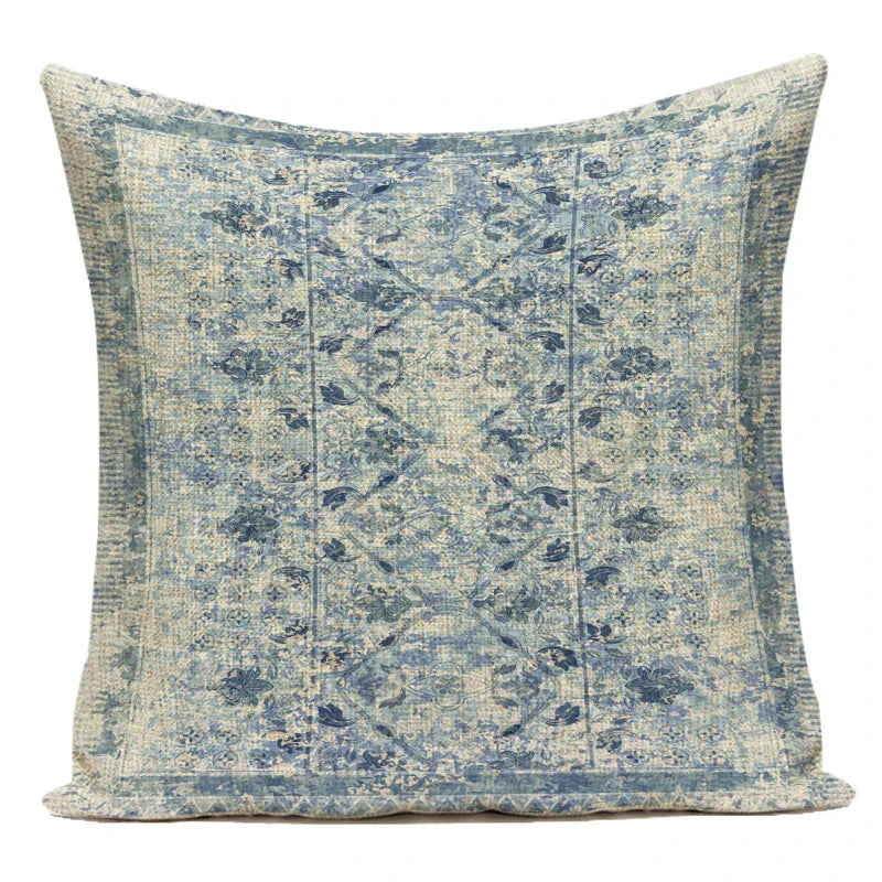 Axyaa Moroccan Mandala Linen Cushion Covers for Vintage Home Decor