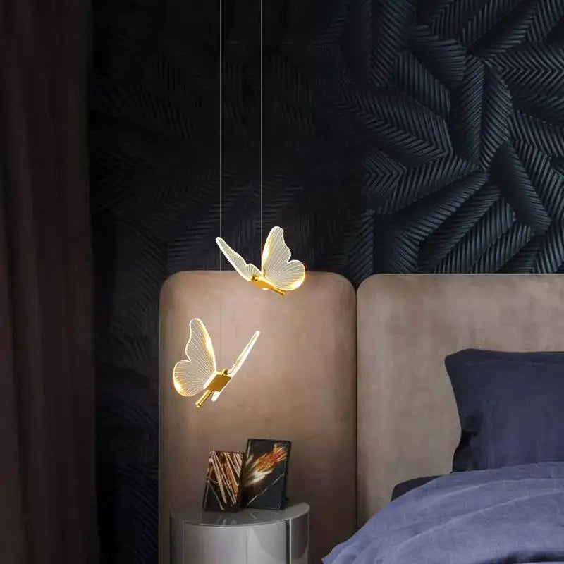 Nordic Butterfly LED Hanging Lamp by Axya: Modern Bedroom & Living Room Decor