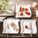 Axya Flora Porcelain Platter Square Dessert Plates Set of 6