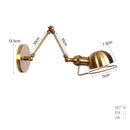 Axyaa Adjustable LED Wall Lamp for Bedside Study Loft Vintage Swing Arm