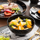 Axyaa Gold Splash Porcelain Dinnerware Set: Dinner, Cake Plates, Bowls, Coffee Cups
