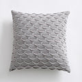 Axyaa Fish Scale Cushion Cover in Pink Grey Cream Yellow Blue Square Pattern