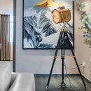 Axyaa Searchlight Tripod Floor Lamp Gold Chrome Metal Nightstand Light E27 LED Bulb