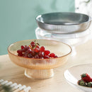 Axya Glass Fruit Plate Cake Dessert Display Tray for Home Hotel Restaurant Decor