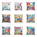 Axyaa Nordic Linen Graffiti Cushion Cover for Sofa Decoration