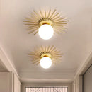 Nordic Sun Design Glass Ceiling Light in Gold Metal Finish by Axyaa