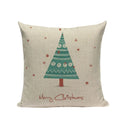 Axyaa Merry Christmas Decor Pillow Cover Set 45x45cm Linen Noel Cushion Cases