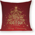 Axyaa Festive Santa Claus Christmas Tree Linen Throw Pillow Case