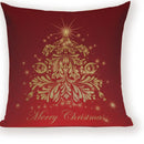 Axyaa Festive Santa Claus Christmas Tree Linen Throw Pillow Case