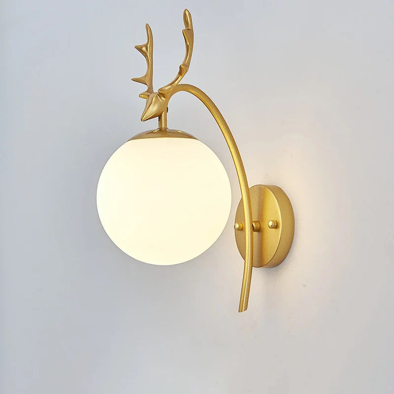 Axyaa Modern Glass Wall Lamp Gold Finish Up Down LED Light
