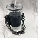 Axyaa PU Leather Water Bottle Holder With Strap - Stylish Beverage Cover