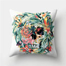 Axyaa Halloween Floral Skull Print Cushion Cover - Nordic Style 45X45CM
