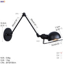 Axyaa Antique Black Wall Lamp 2 Heads Vintage Industrial Sconce LED Applique Murale