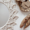 Axyaa Bohemia Macrame Handmade Round Mirror Wall Tapestry - Bedroom Livingroom Bathroom Decor