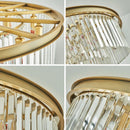 Axyaa Crystal LED Ceiling Chandelier Light for Modern American Minimalist Decor