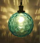 Axya Blue Glass Ball LED Pendant Light for Stylish Home Decor