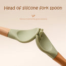 Axya Bamboo Fork Set: Silicone & Wooden Baby Feeding Utensils