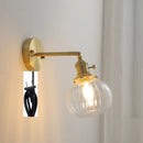 Axyaa Copper Wall Lamp Gray Glass Ball LED Stair Light Nordic Modern Design