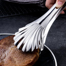 Axyaa Stainless Steel Kitchen Tongs Steak Clamp Long Handle Cooking Utensil