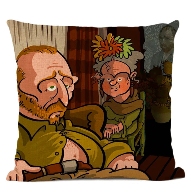 Van Gogh Self Portrait Cushion Cover by Axyaa - Home Decor