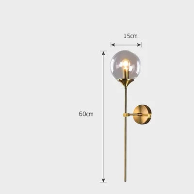 Axyaa Nordic LED Wall Lights: Modern Home Bathroom Stair Mirror Glass Ball Wall Lamp