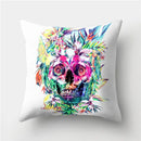 Axyaa Halloween Floral Skull Print Cushion Cover - Nordic Style 45X45CM