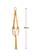 Boho Macrame Plant Hanger Tapestry | Extra Long Net Pocket for Indoor Plants by Axyaa