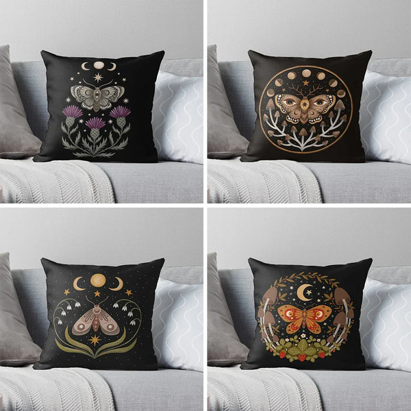 Nordic Cushion Cover Black 18x18 Double Side Printed for Living Room Sofa