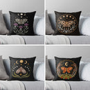 Nordic Cushion Cover 18x18 Black Double Side Printed Pillow Cover for Living Room Sofa by Axyaa