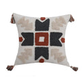 Axyaa Geometric Embroidery Tassel Pillow Cover - Boho Style for Home Décor