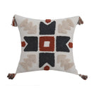 Axyaa Geometric Embroidery Tassel Pillow Cover - Boho Style for Home Décor