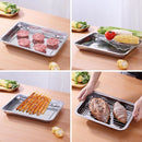 Axyaa Stainless Steel Food Storage Tray Baking Pan BBQ Oil Filter Grid Line Cooling Rack