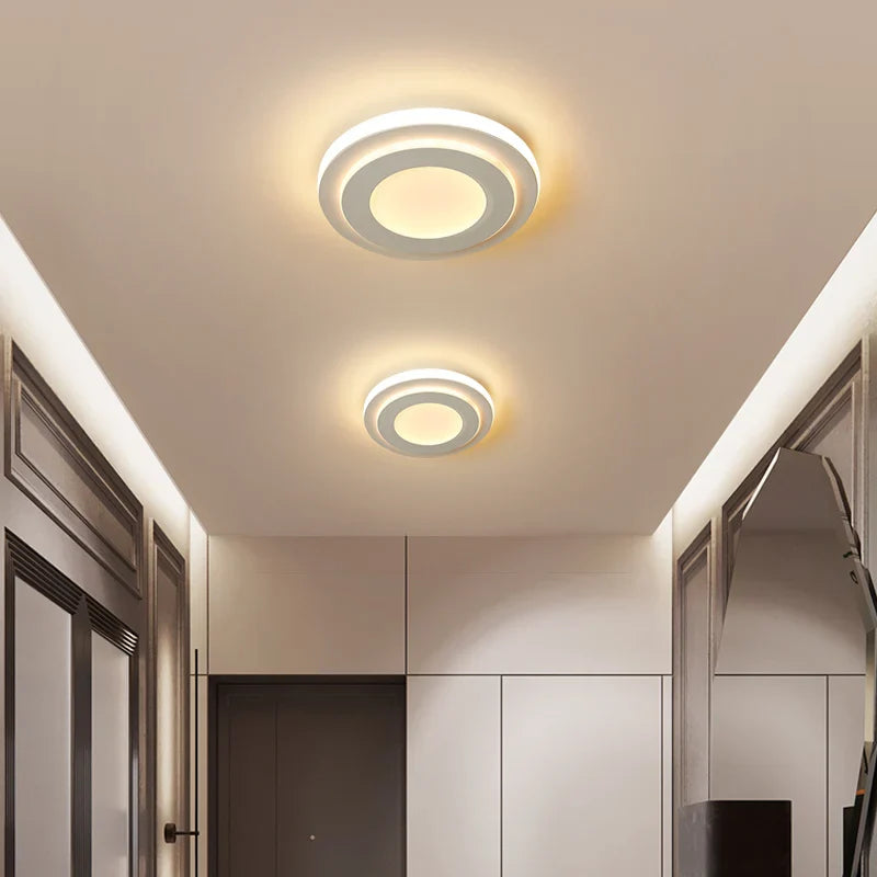 Axyaa White LED Ceiling Light for Modern Living Room and Hallway Lighting