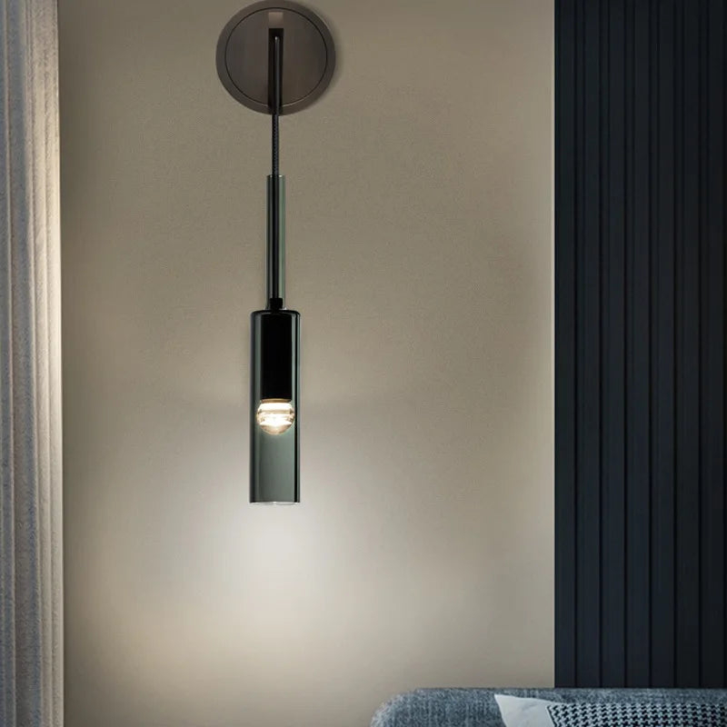 Axyaa Smoky Gray LED Glass Wall Light for Modern Indoor Lighting