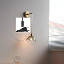 Axyaa Gray Glass LED Bathroom Mirror Light Copper Nordic Wall Sconce