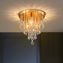 Axyaa Crystal Ceiling Light: Elegant Hanging Fixture for Home Decor & Indoor Lighting