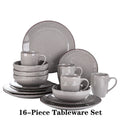 Axyaa Navia Grey Ceramic Dinnerware Set with Plates, Bowls, and Mugs