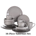 Axyaa Navia Grey Stoneware Dinnerware Set: Dinner, Dessert Plate, Bowl, Mug Tableware