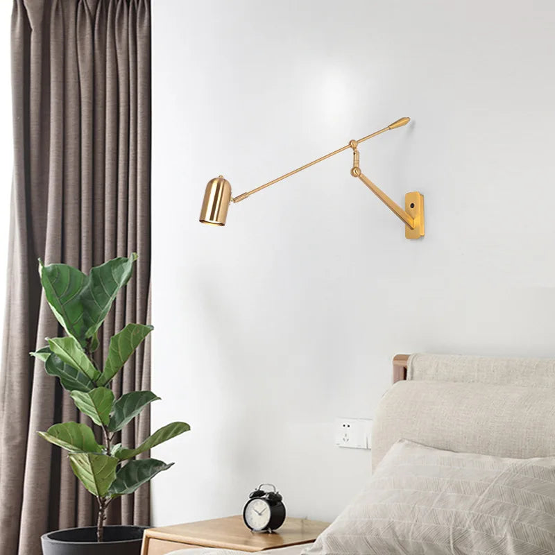 Axyaa Retro LED Wall Lamp: Adjustable Angle, Bedroom, Living Room, Study Decor