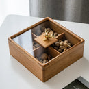 Axya Wooden Deer Head Snack Platter with Glass Cover